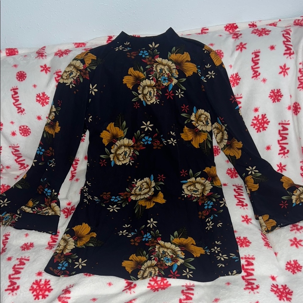 YOINS Black Floral Mini Dress